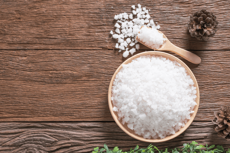 A bowl of epsom salt for dogs and cats.