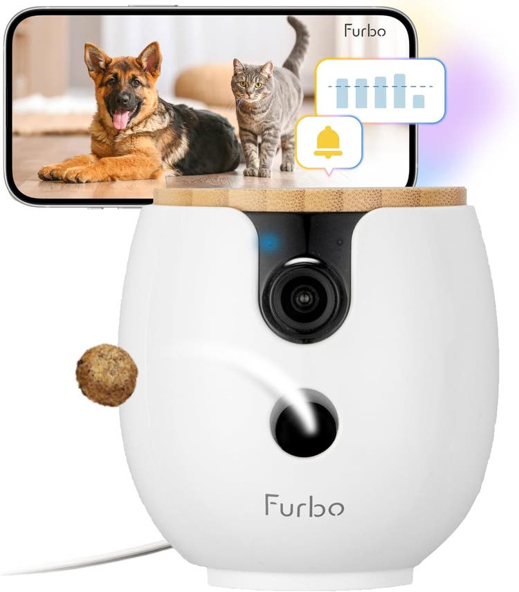 A white and black camera with a cat and dog on it AI-generated content may be incorrect.